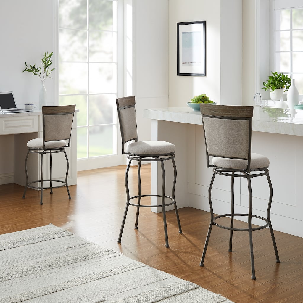 Eckerd Pewter 25-30-Inch Adjustable Counter Stool (Set of 3)