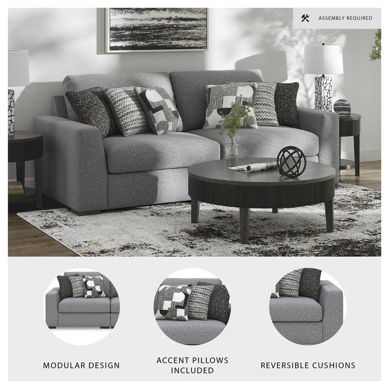 Signature Design by Ashley Bealton Gray 2-Piece Sectional - 100" W x 44" D x 41" H