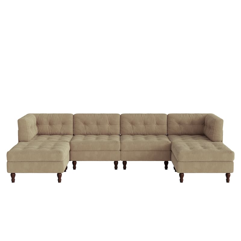 Madison Oversized Upholstered Corduroy Modular Sectional Sofa