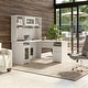 preview thumbnail 32 of 81, Cabot 60W L-Shaped Desk with Hutch and Storage by Bush Furniture Linen White Oak
