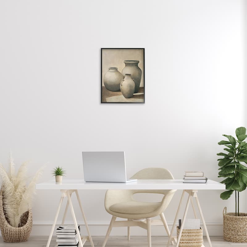 Stupell Trio of Vases Still Life Framed Giclee Art Design By André Mazo