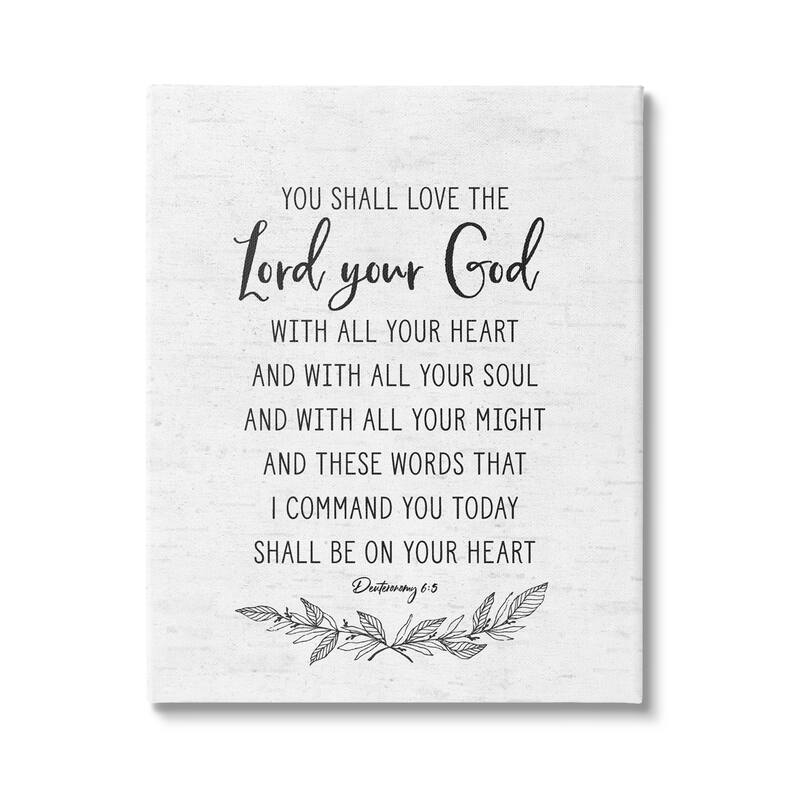 Stupell Rustic Religious Scripture Verse White Grain Pattern Canvas Wall Art, Design by Lettered and Lined - 30 x 40