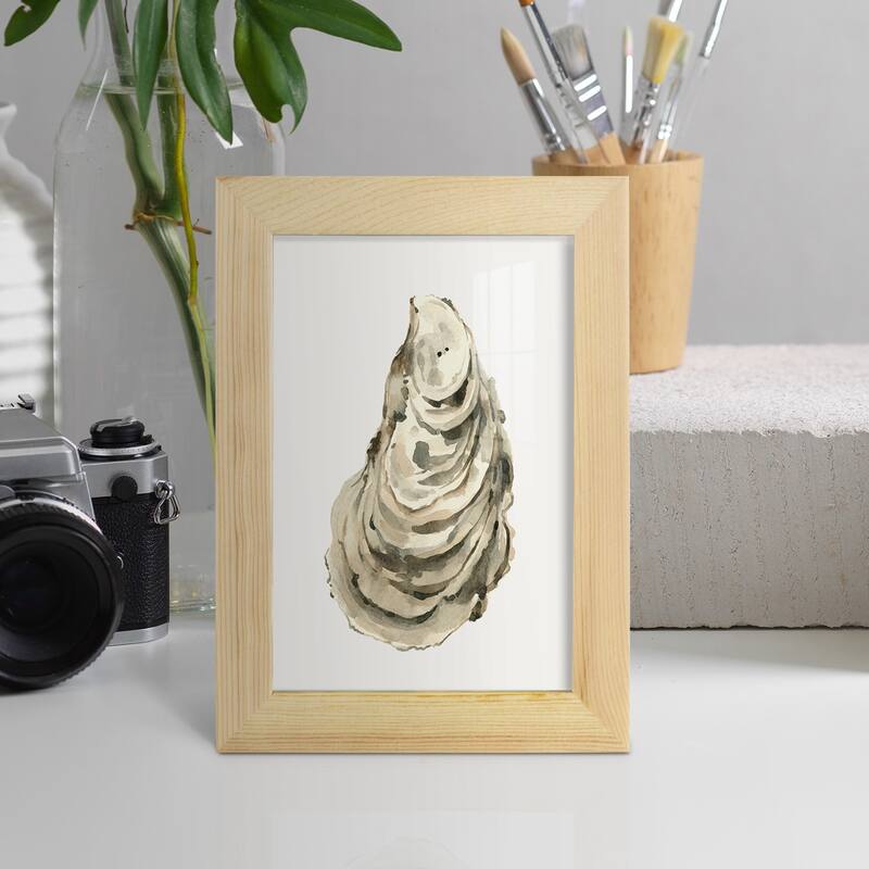 Neutral Oyster Study I -Framed Print w/glass-Cherry Red