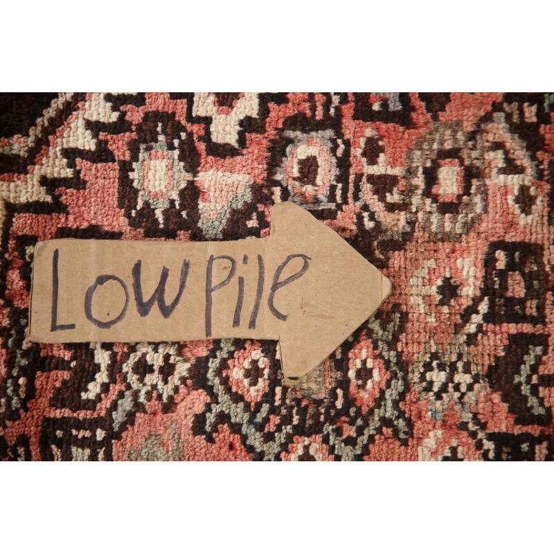 Hand Knotted Oriental 100% Wool Carpet Traditional Medallion Pink Hamedan Runner Rug - 9' 11'' X 3' 6''