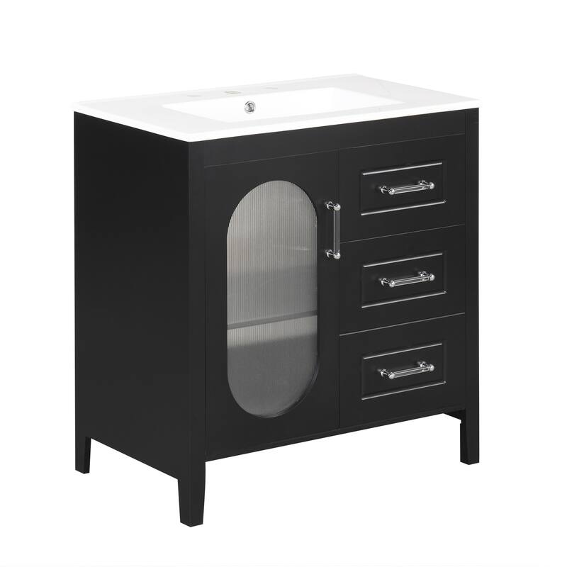 Bathroom Vanity Cabinet 30" Bathroom Vanity with Sink and Two Drawers