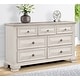 preview thumbnail 3 of 4, Roundhill Furniture Renova Distressed Parchment 7-Drawer Dresser with Mirror
