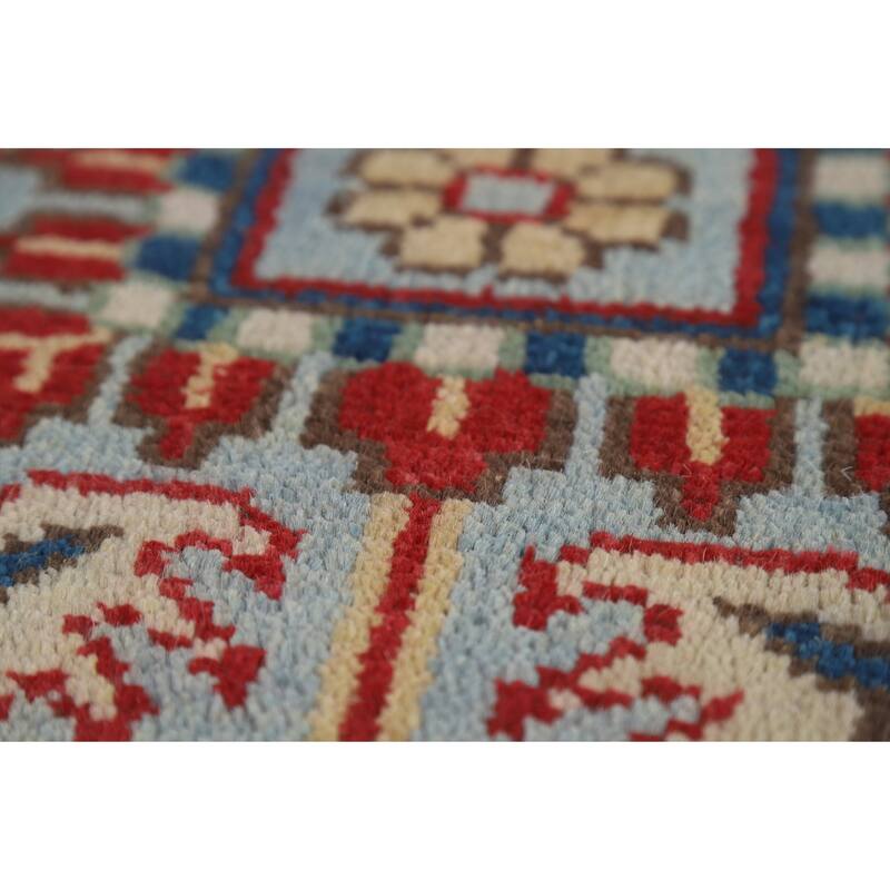 Light Blue Heriz Serapi Indian Area Rug Hand-Knotted Wool Carpet - 7'9" x 9'9"