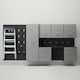 Option Black Slatwall / Silver Cabinets