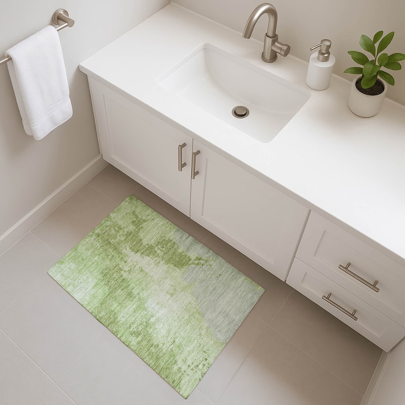 Premium Washable Super Soft Modern Abstract Mayfield Rug - Aloe - 1'8" x 2'6"