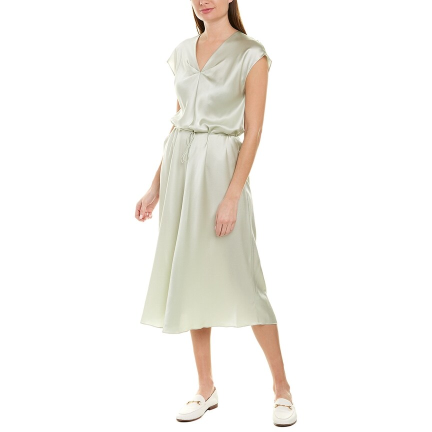 vince silk midi dress