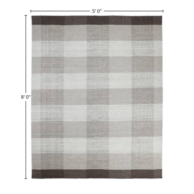 Overton Handmade Modern Contemporary Checkered Area Rug