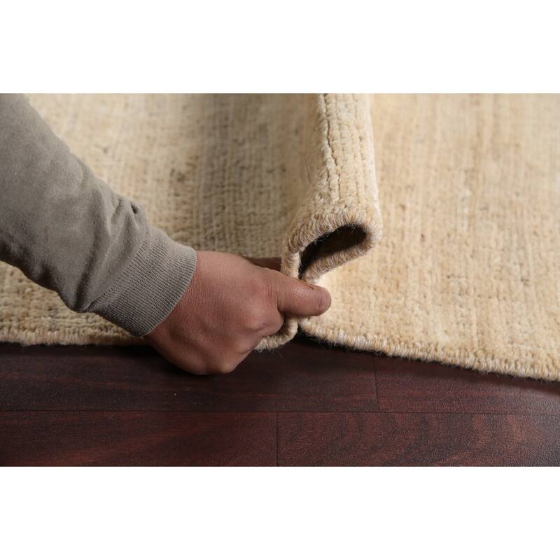 Contemporary Neutral Gabbeh Kashkoli Area Rug Hand-knotted Wool Carpet - 5'9" x 7'7"