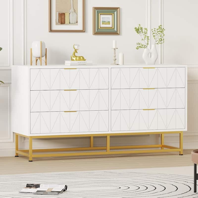 6 Drawer Dresser for Bedroom, Small Chest of Drawers with Storage