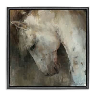 Stupell Rustic Horse Portrait Framed Floater Canvas Wall Art Design By Marilyn Hageman