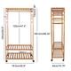 Rolling Clothes Garment Racks Bamboo Hanging Stand