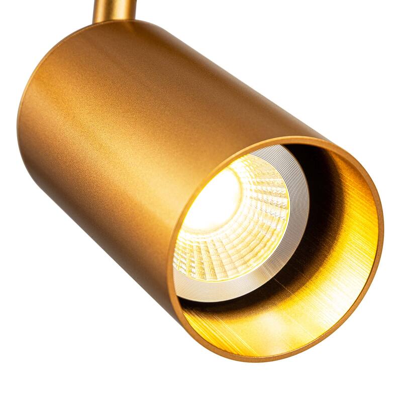 5-Light Black/ Gold Modern Industrial Adjustable Linear Ceiling Track Lighting Kit Spot Tracking Light Pendant