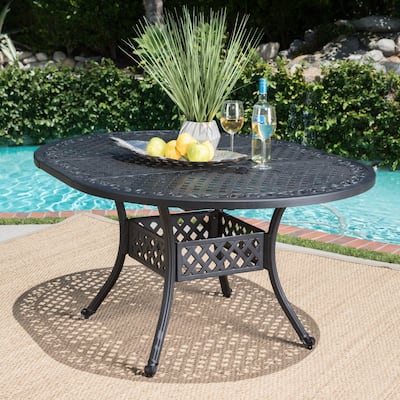 Roomfitters Outdoor Expandable Aluminum Dining Table with Elegant Design, Perfect for Patio and Garden Use