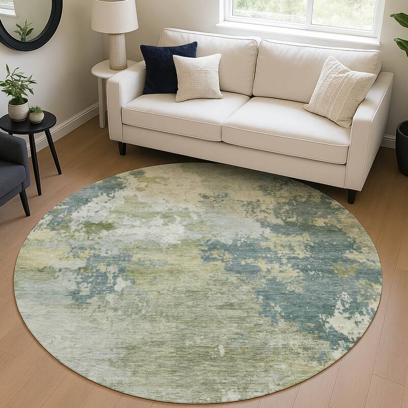 Machine Washable Indoor/ Outdoor Modern Contemporary Chantille Rug