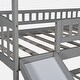 preview thumbnail 10 of 39, Twin Over Twin Bunk Bed with Slide, House Bed with Slide
