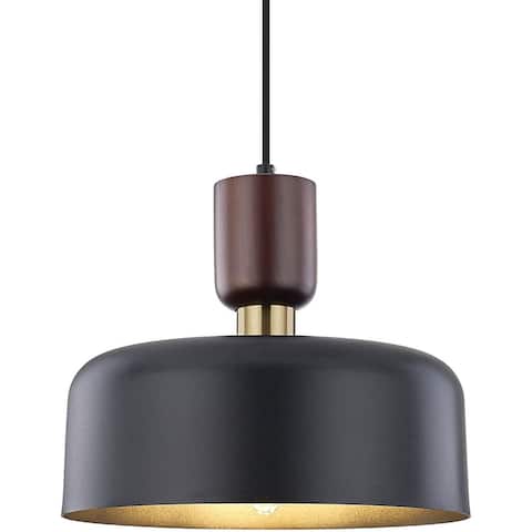 Industrial pendant light with brass accent adjustable kitchen lighting fixture