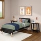 preview thumbnail 11 of 33, Mid-Century Modern Twin-Size Panel Bed Blonde/Black