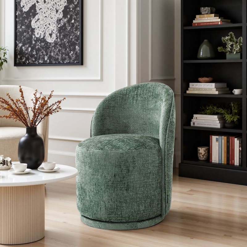 Modern Armless 360-Degree Swivel Dining Chair Barrel Chair