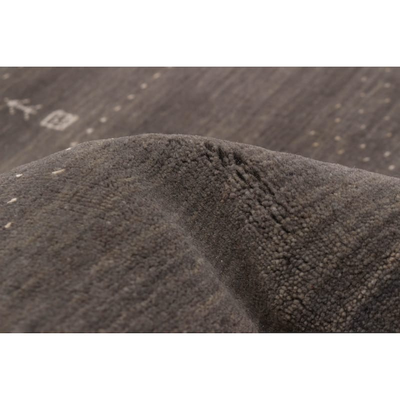 Kashkuli Gabbeh Grey Rug 3'9" x 5'10" - 3'9 x 5'10