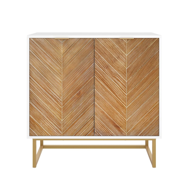 Nathan James Enloe Rustic Doors Metal Base Free Standing Modern Storage Cabinet for Entryway