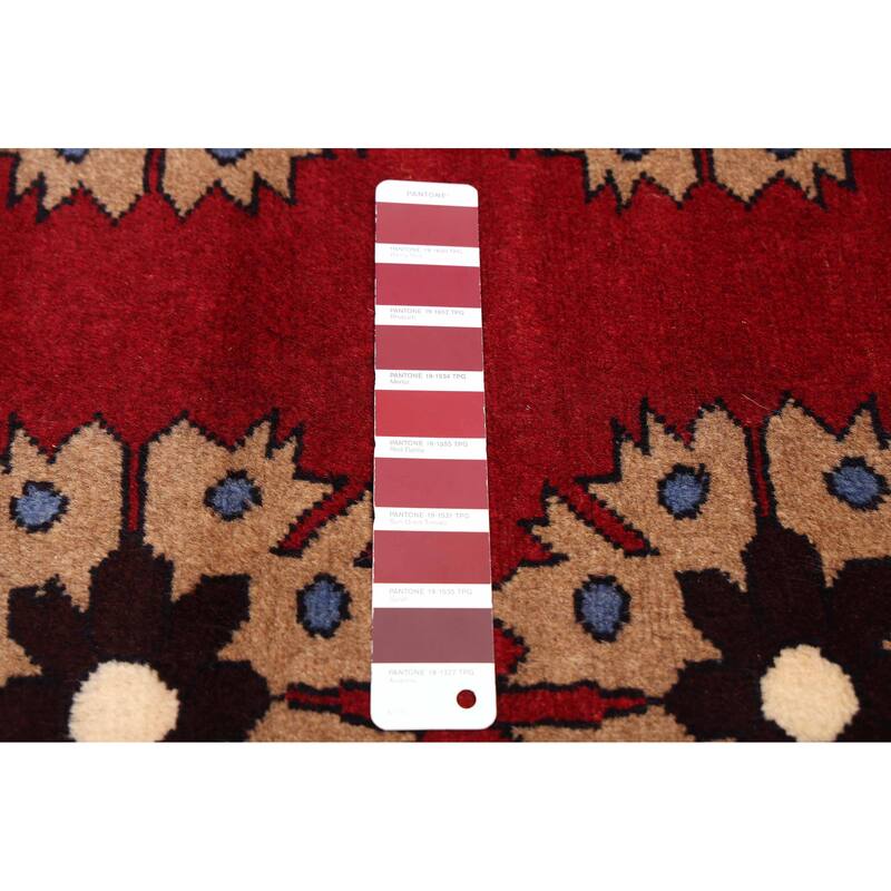 ECARPETGALLERY Hand-knotted Teimani Dark Red Wool Rug - 3'3 x 5'10