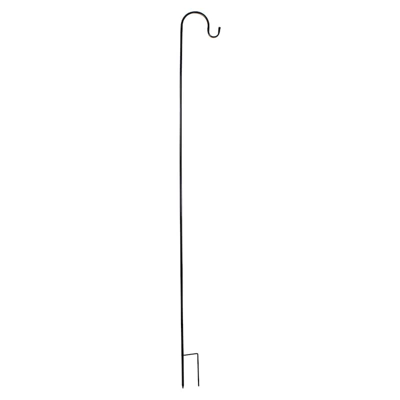 84" Black Metal Shepard's Hook Outdoor Garden Stake