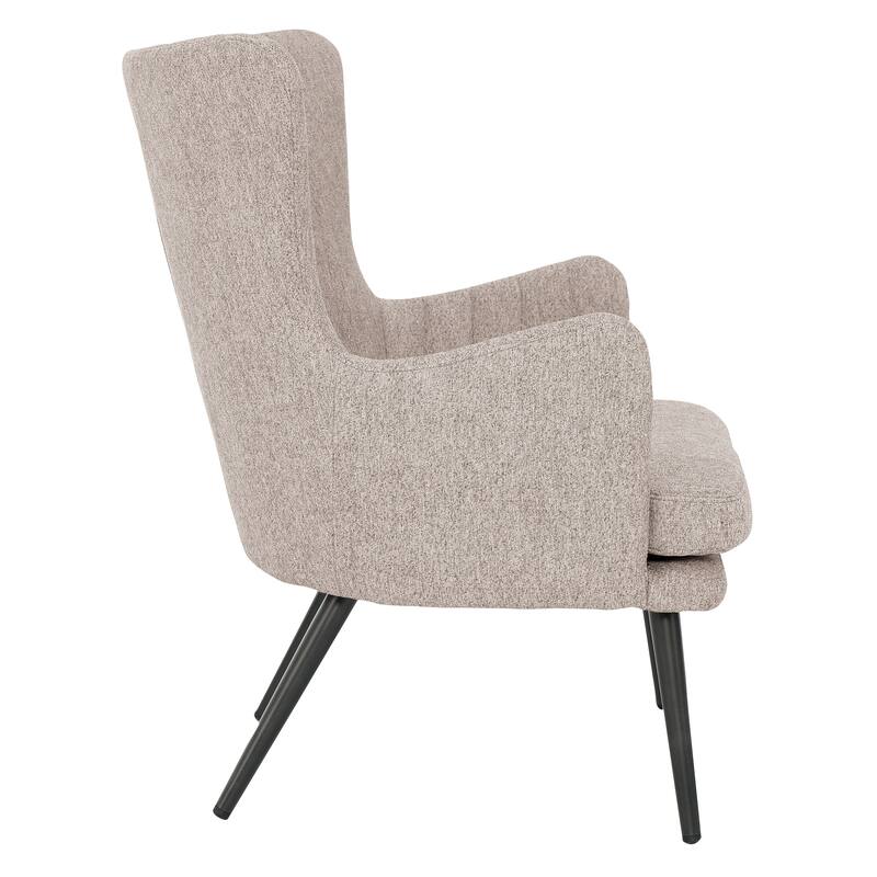 Jenson Accent Chair with Fabric and Grey Legs