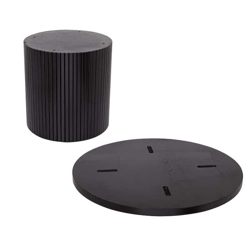 Round Coffee Table Solid Wood Circle Pedestal Table