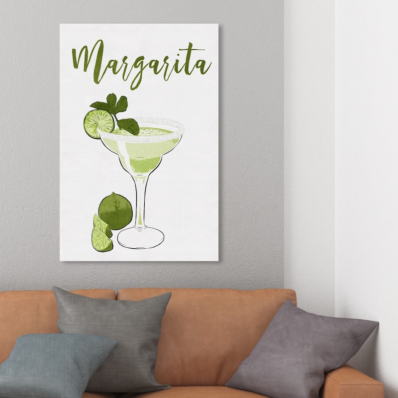 Wynwood Studio 'Margarita Cocktail' Drinks and Spirits Wall Art Canvas Print Cocktails - White, Green - 24 x 36