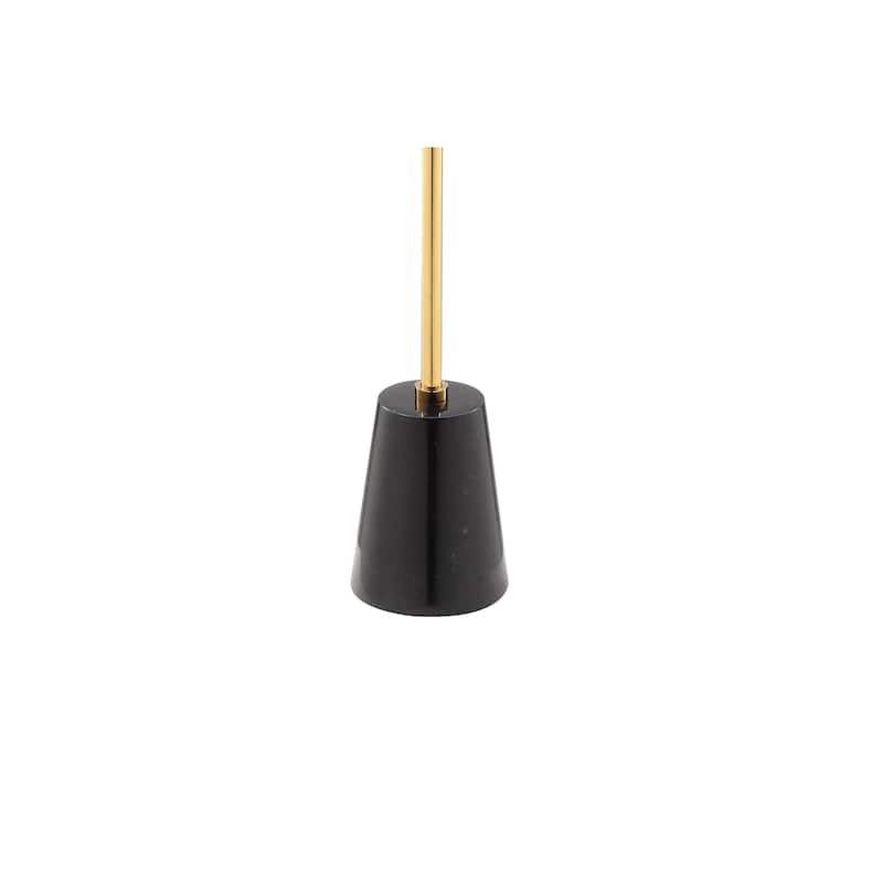 Sen Side End Drink Table, Gold Metal Round Top w Black Marble Base