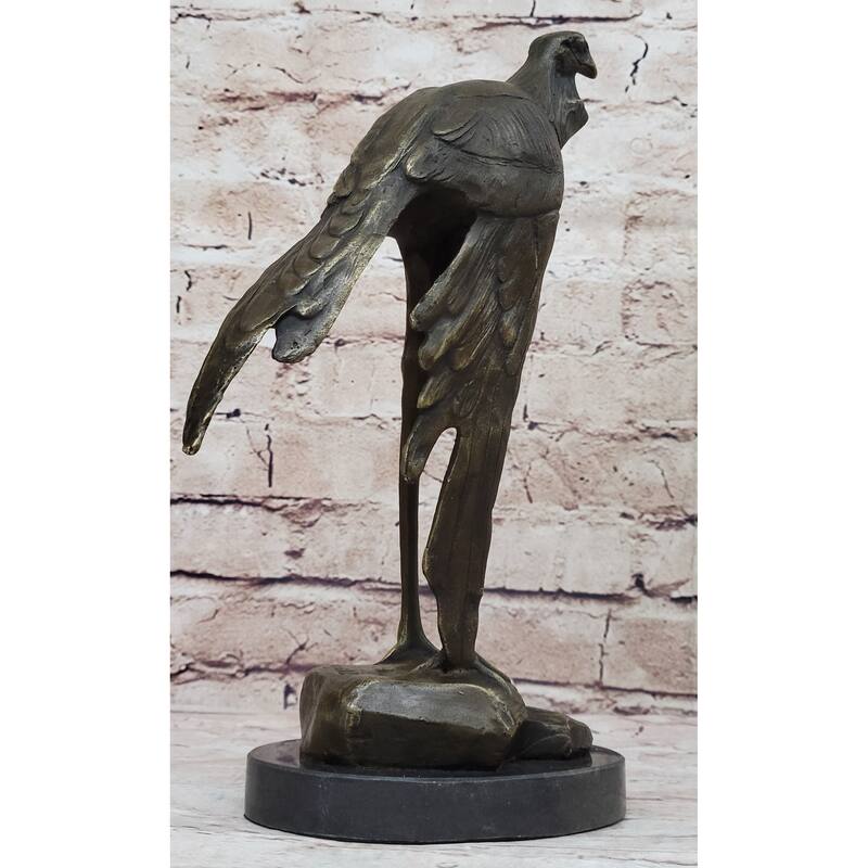 Bird Of Prey Vulture Bronze Statue Sculpture Figure On Marble Base 10 Inches X 9 Inches