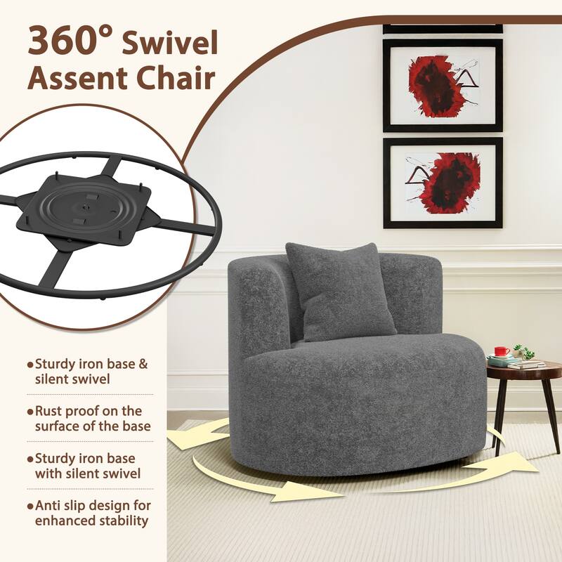 Accent Chair with Pillow, Modern Living Room Chairs