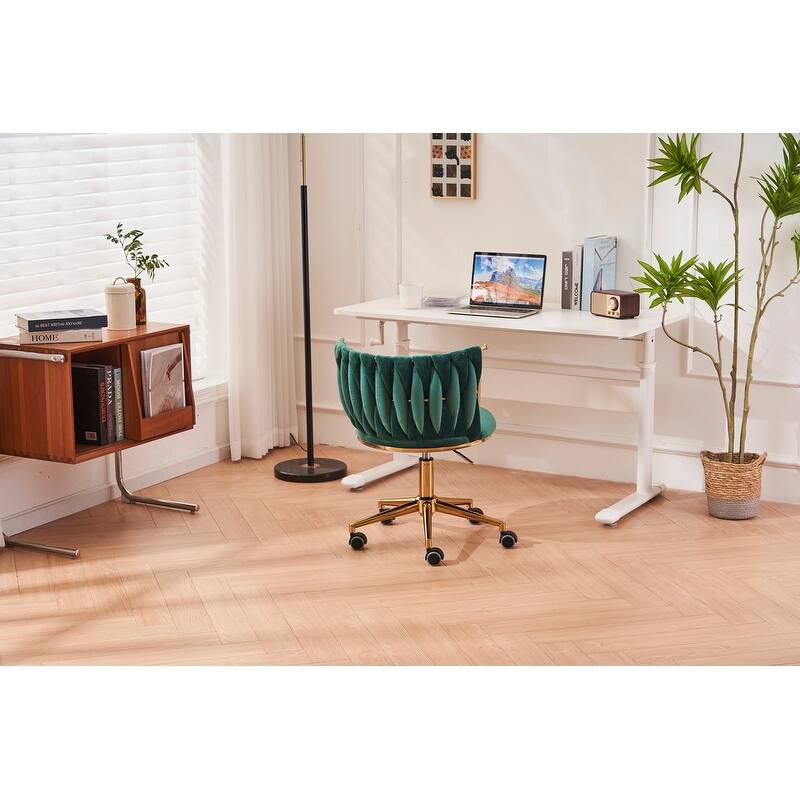 Modern/Luxury Upholstered Adjustable Swivel Office Chair with Wheels
