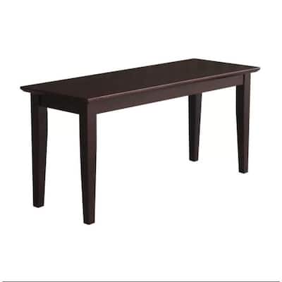 Solid Wood Entryway Accent Bench in Java Brown Finish - 18'' H x 39'' W x 14'' D
