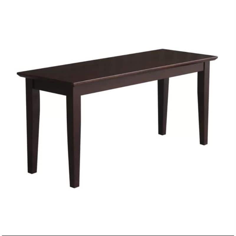 Solid Wood Entryway Bench with Tapered Legs in Brown Finish - 18'' H x 39'' W x 14'' D
