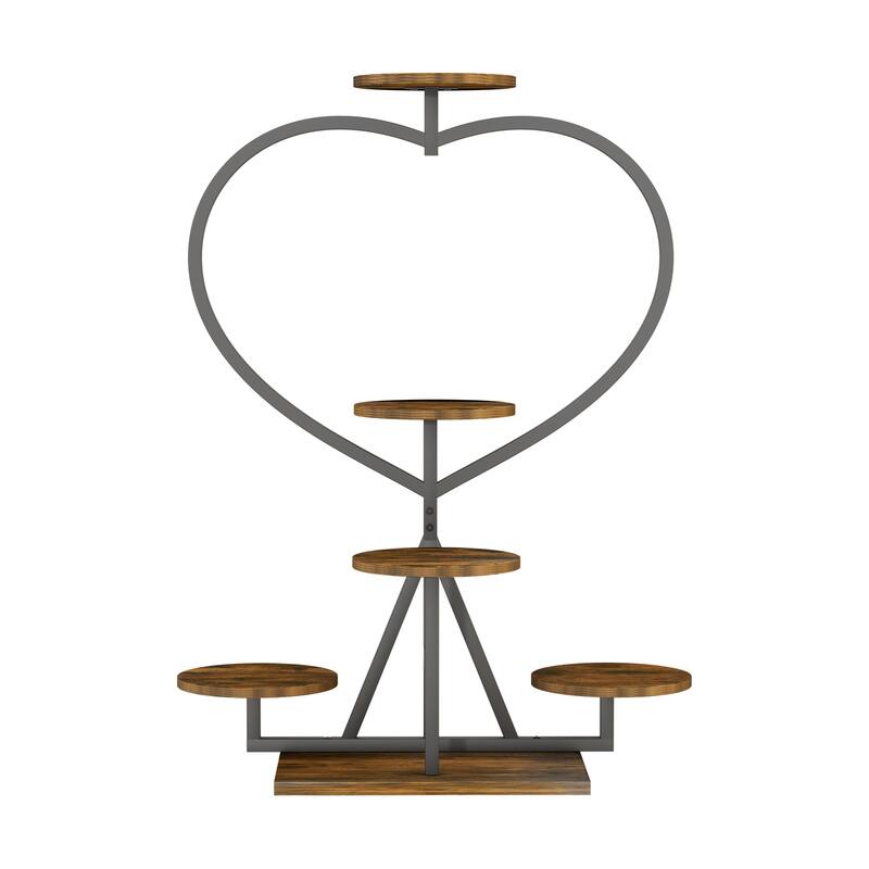 Metal Wood Plant Stand Shelf Flower Pot Display Rack