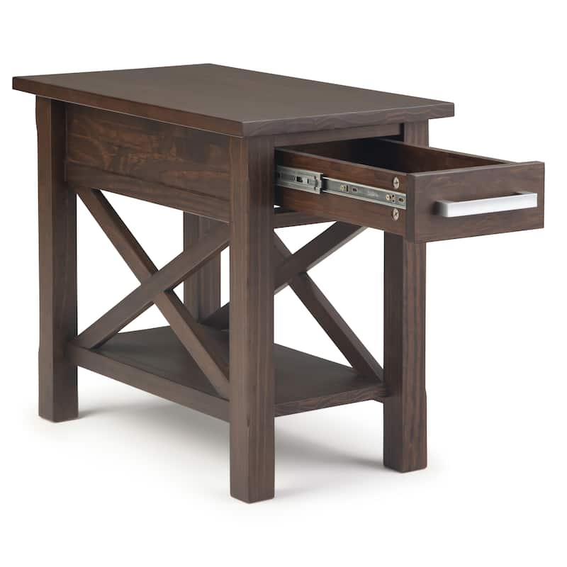 WYNDENHALL Waterloo SOLID WOOD 14 inch Wide Rectangle Contemporary Narrow Side Table - 14 inch Wide