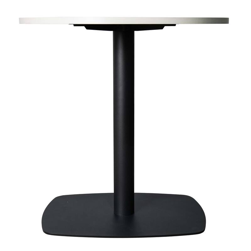 Vail Square Dining Table with 36 in. MDF Tabletop in Black Stainless Steel Square Base Accent Kitchen Table