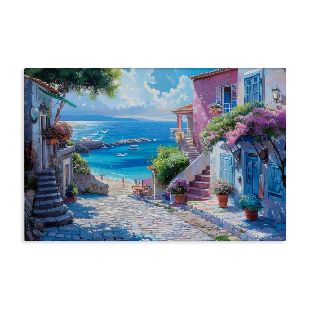 Stupell Seaside Village Cobblestones Canvas Wall Art Design By LSR Design Studio
