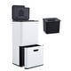 preview thumbnail 15 of 19, 16 Gal Dual Trash Can for Kitchen, 2 Compartment Garbage Can with Compost Bin, Trash and Recycle Bin Combo White