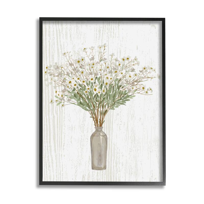 Stupell Country Wildflower Blooms Arrangement Rustic Plank Pattern Framed Wall Art, Design by Ziwei Li