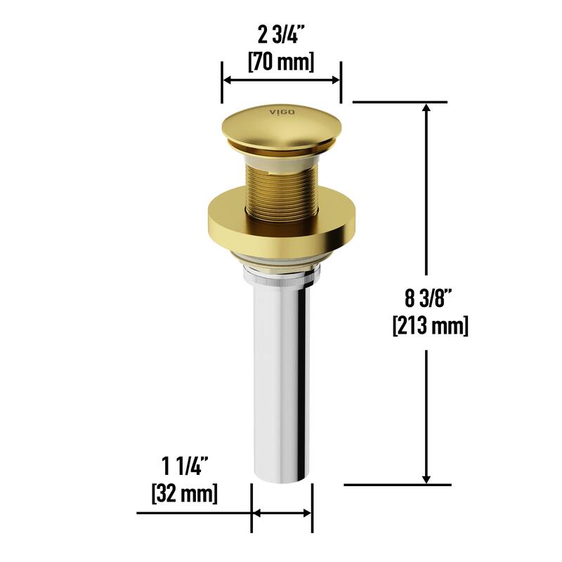 VIGO 1.75" W Vessel Bathroom Sink Pop-up Drain and Mounting Ring