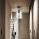 preview thumbnail 2 of 2, Rowe Matte Black 1-Light Clear Cylinder Glass Shade Semi-Flush Mount