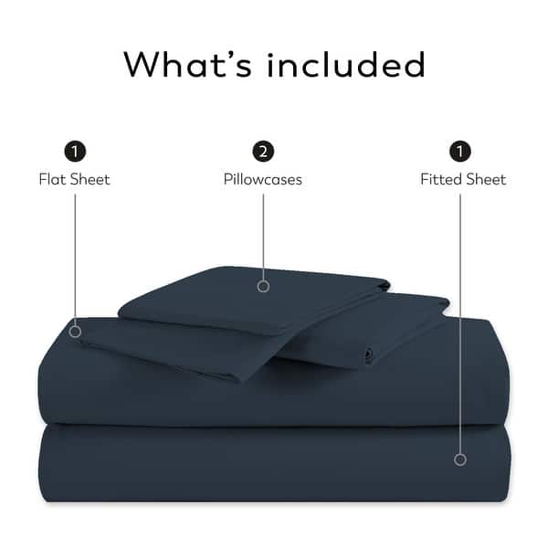 dimension image slide 7 of 8, Color Sense 1200TC Premium Cotton-Blend Wrinkle-Resistant Sheet Set