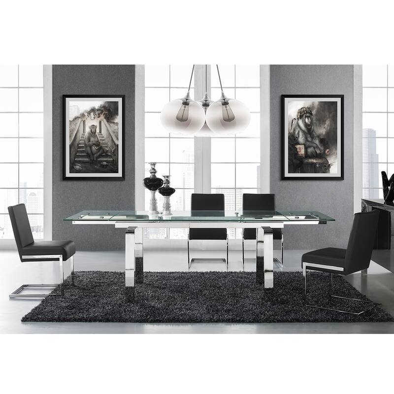 Casabianca Home Fontana Set of 2 Dining Chair in White PU Leather