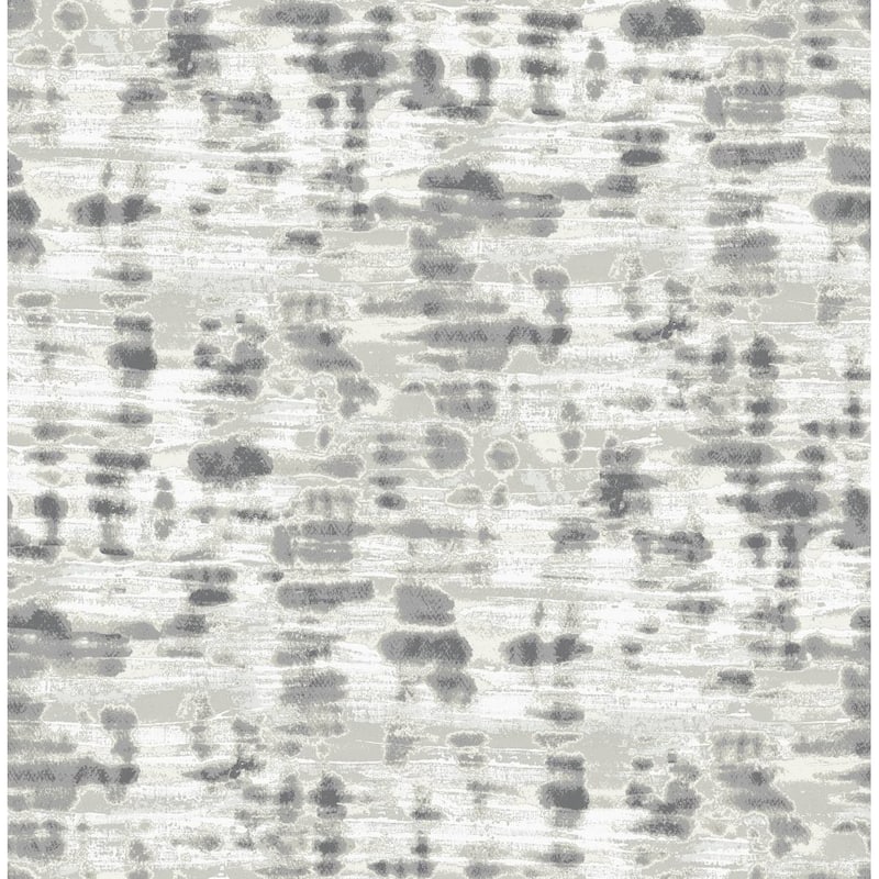 Seabrook Designs Valerie Abstract Dot Unpasted Wallpaper - 20.5 in. W x 33 ft. L - 20.5 in. W x 33 ft. L - Metallic Ash & Smoke